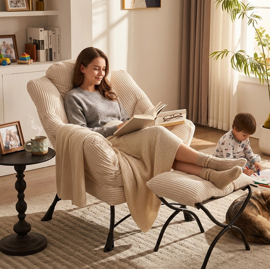 Aura Spinal™ Postural Relief Reading Chair & Ottoman Set