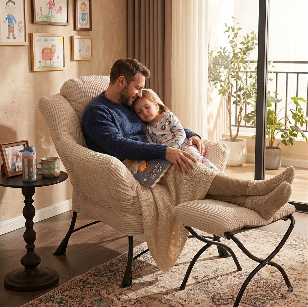 Aura Spinal™ — Ergonomic Posture-Support Reading Chair & Ottoman Set